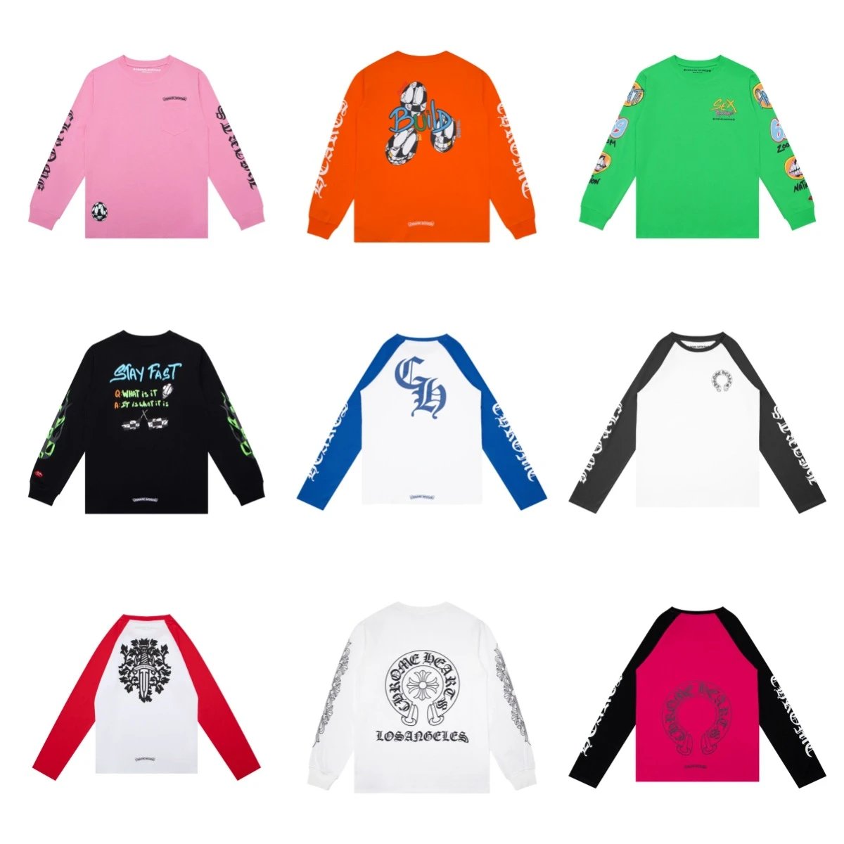 Chrome Hearts Colorful Long Sleeve Shirts