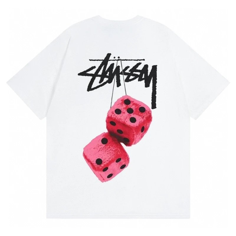 Stussy White Dice Graphic T-Shirt