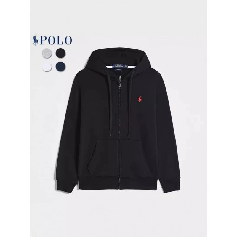 Polo Black Full-Zip Hoodie
