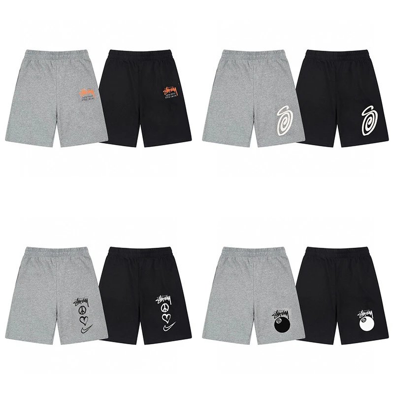 Stussy Grey and Black Shorts