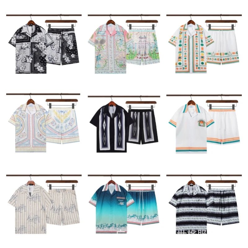 Amiri Striped Short Sleeve Shirt and Shorts Set