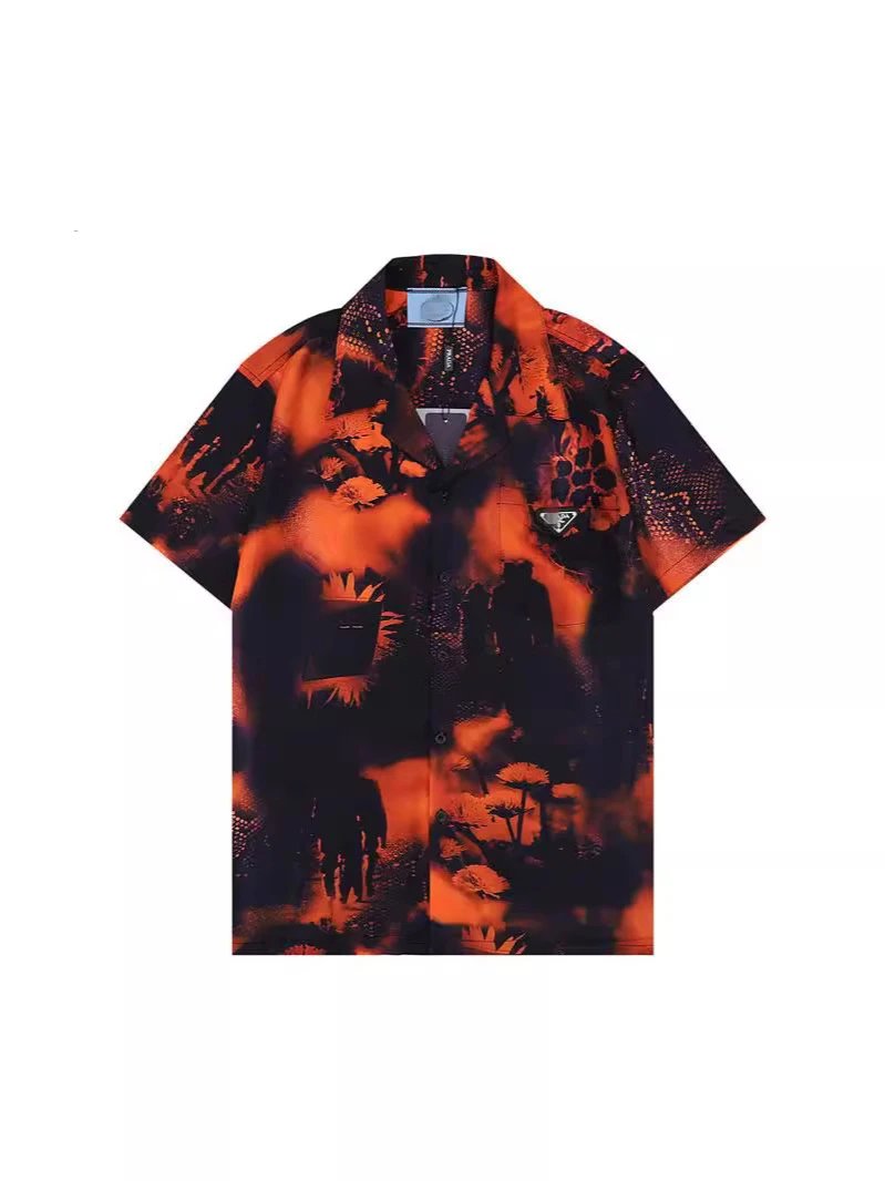 Prada Orange Short Sleeve Shirt