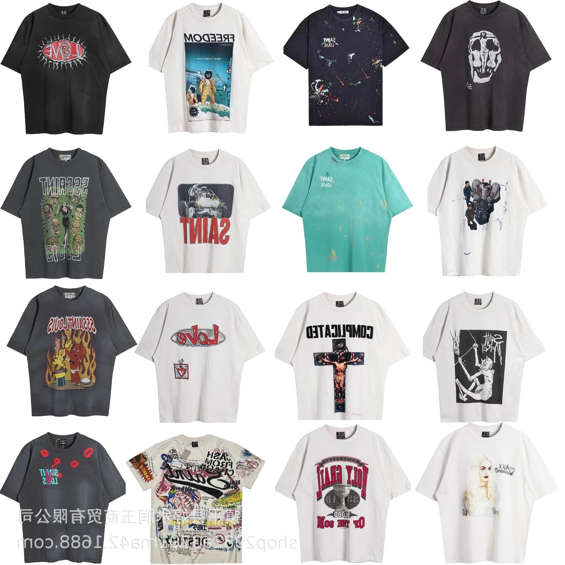 Assorted Graphic Print T-Shirts in Various Colors and Styles