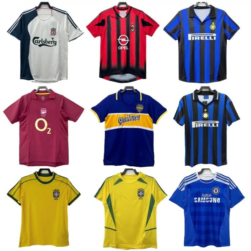 Assorted Football Club Jerseys in Various Colors and Styles
