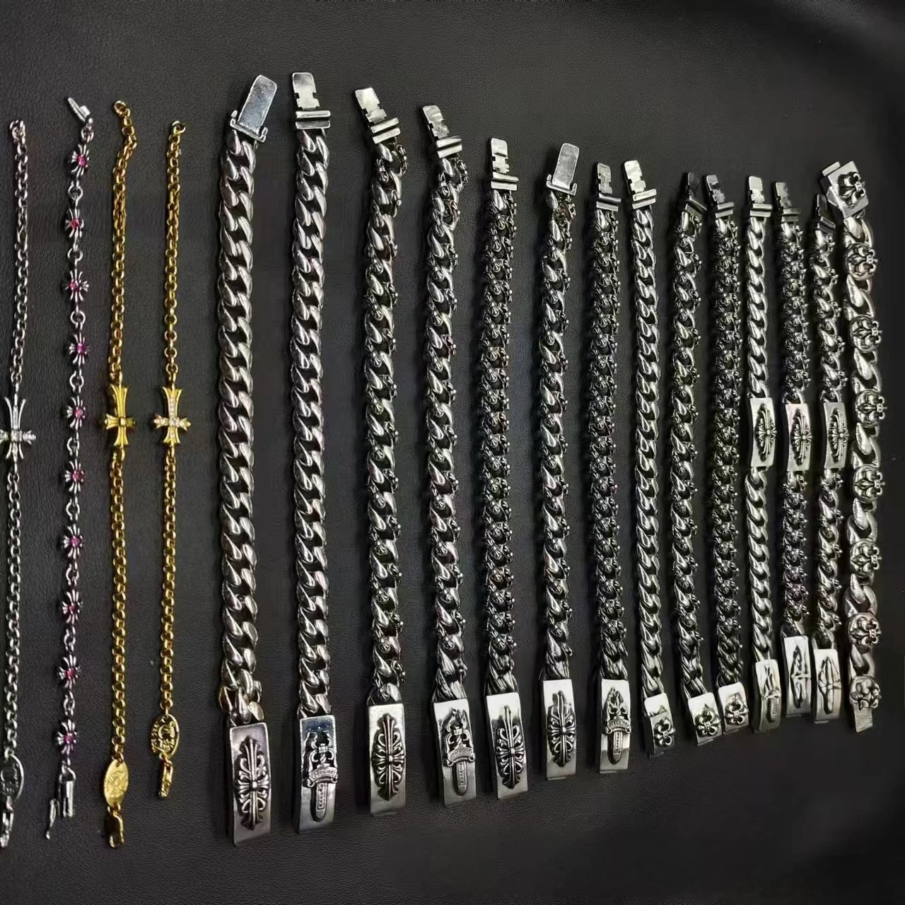 Chrome Hearts Silver Chain Bracelets
