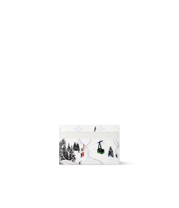 White Ski Scene Cardholder