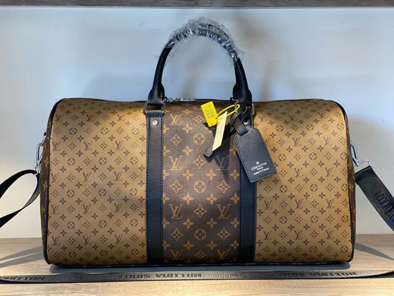 Louis Vuitton Brown Monogram Travel Duffle Bag