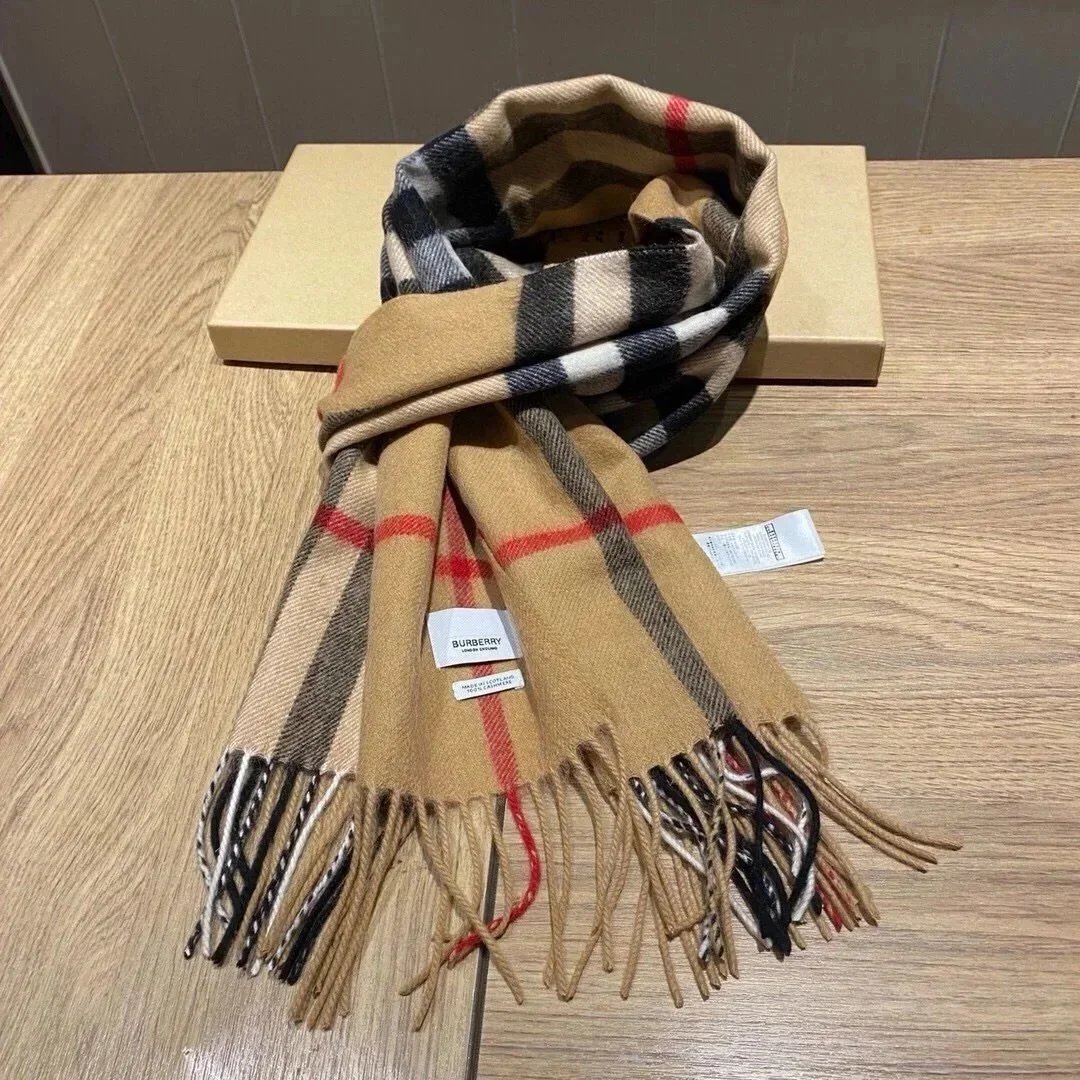 Burberry Beige Plaid Scarf