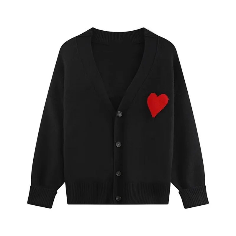 Black V-Neck Heart K