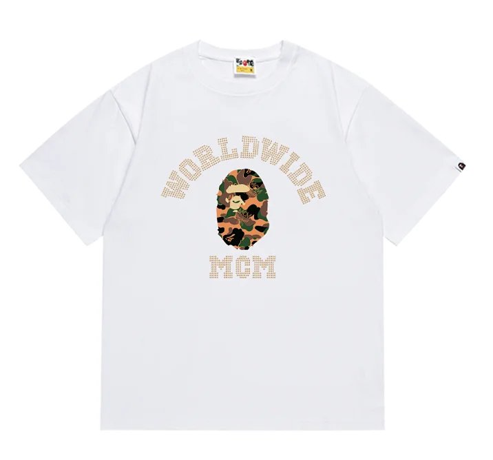 A BATHING APE White Camo Graphic T-Shirt