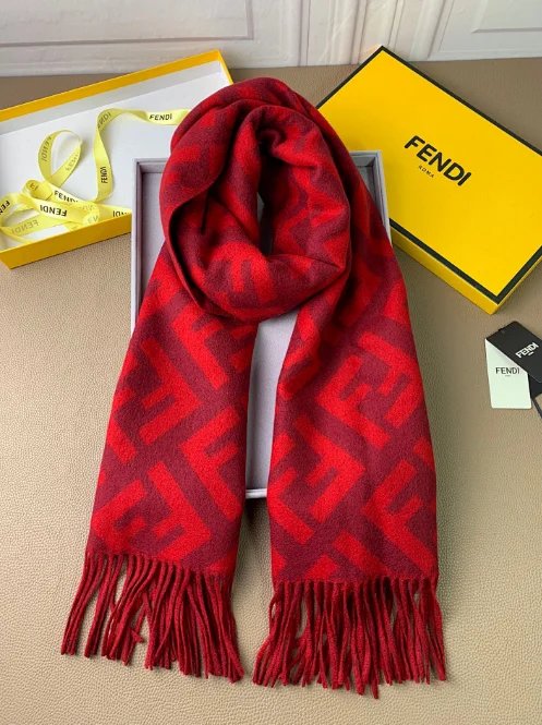Fendi Red Scarf with