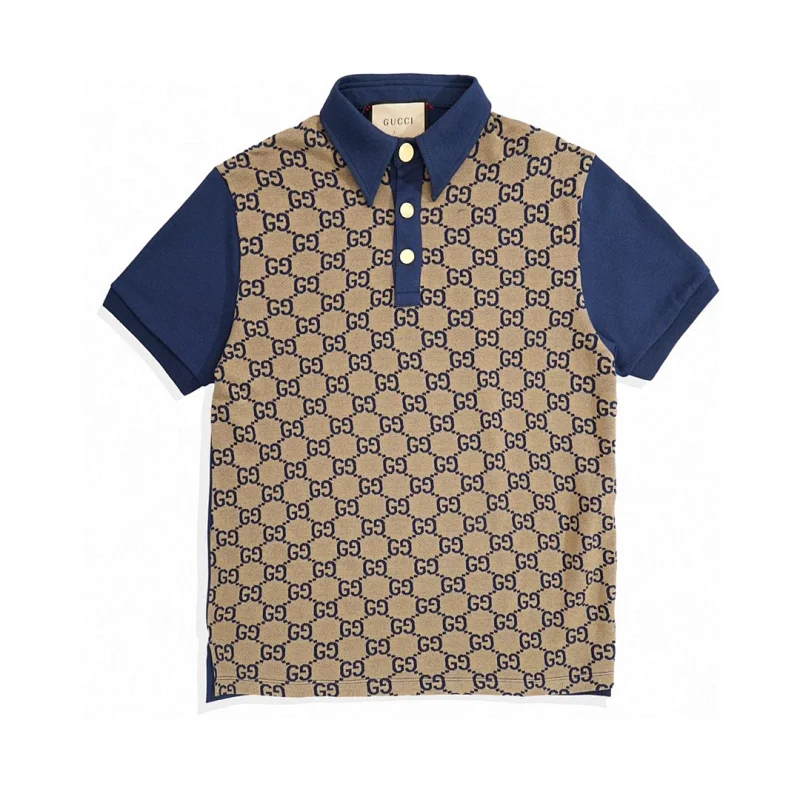 Gucci Beige and Blue Polo Shirt