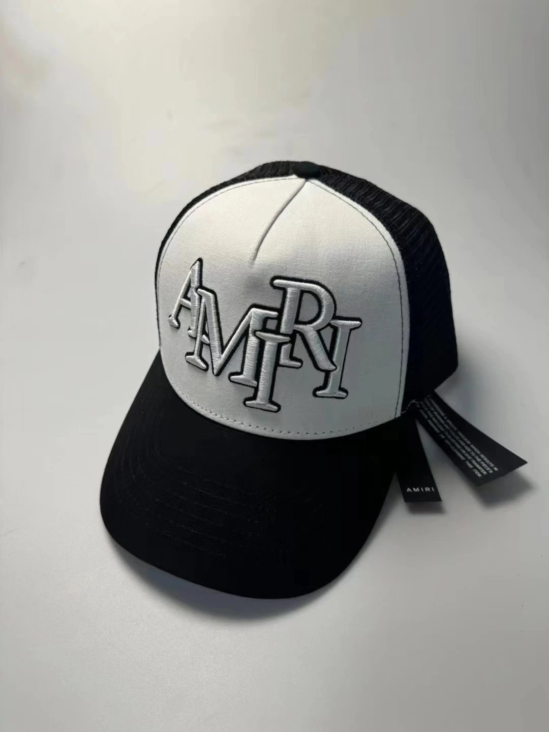 Amiri Black and White Trucker Cap