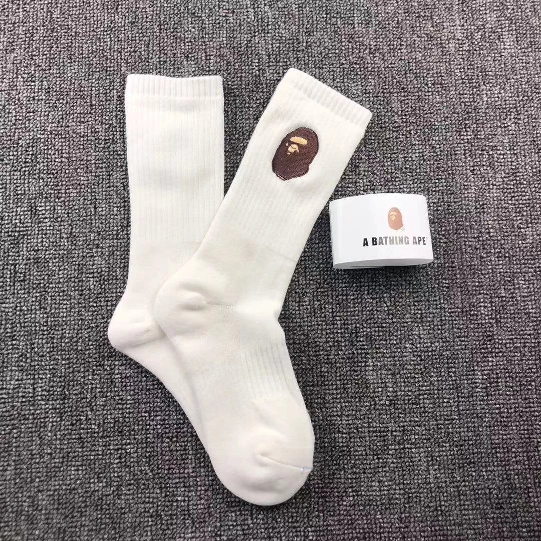 A Bathing Ape White Crew Socks