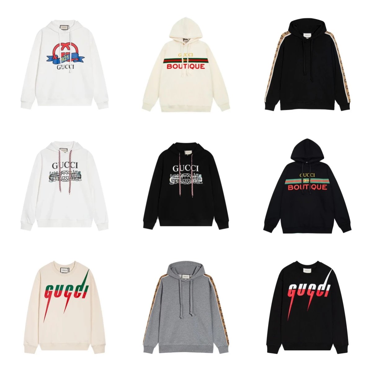 Gucci Black Hoodie with Logo Print