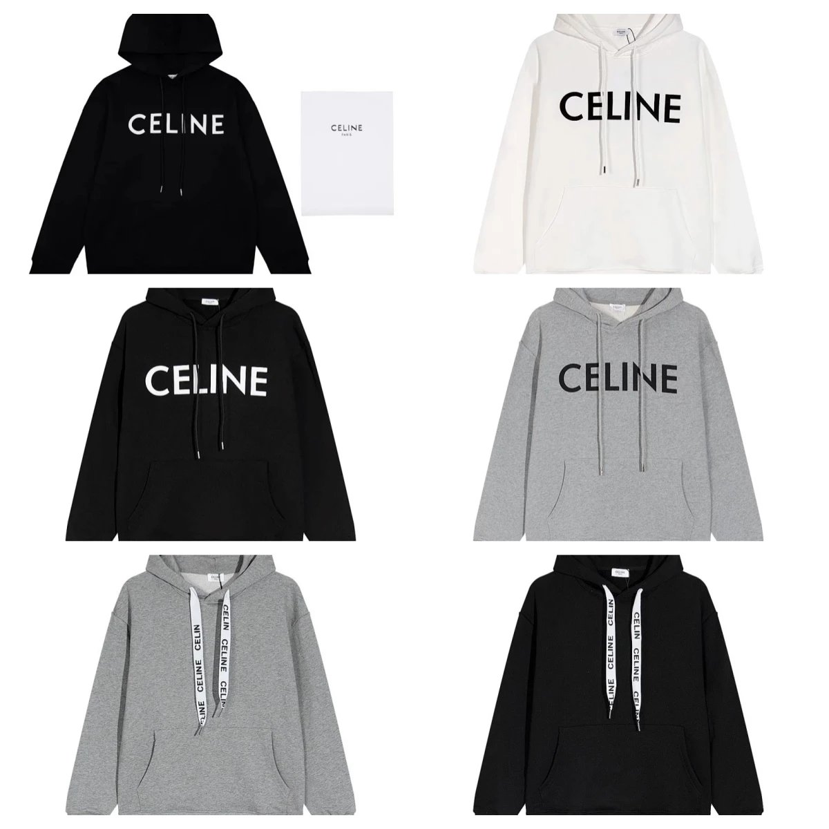 Celine Black Hoodie, Celine White Hoodie, Celine Grey Hoodie