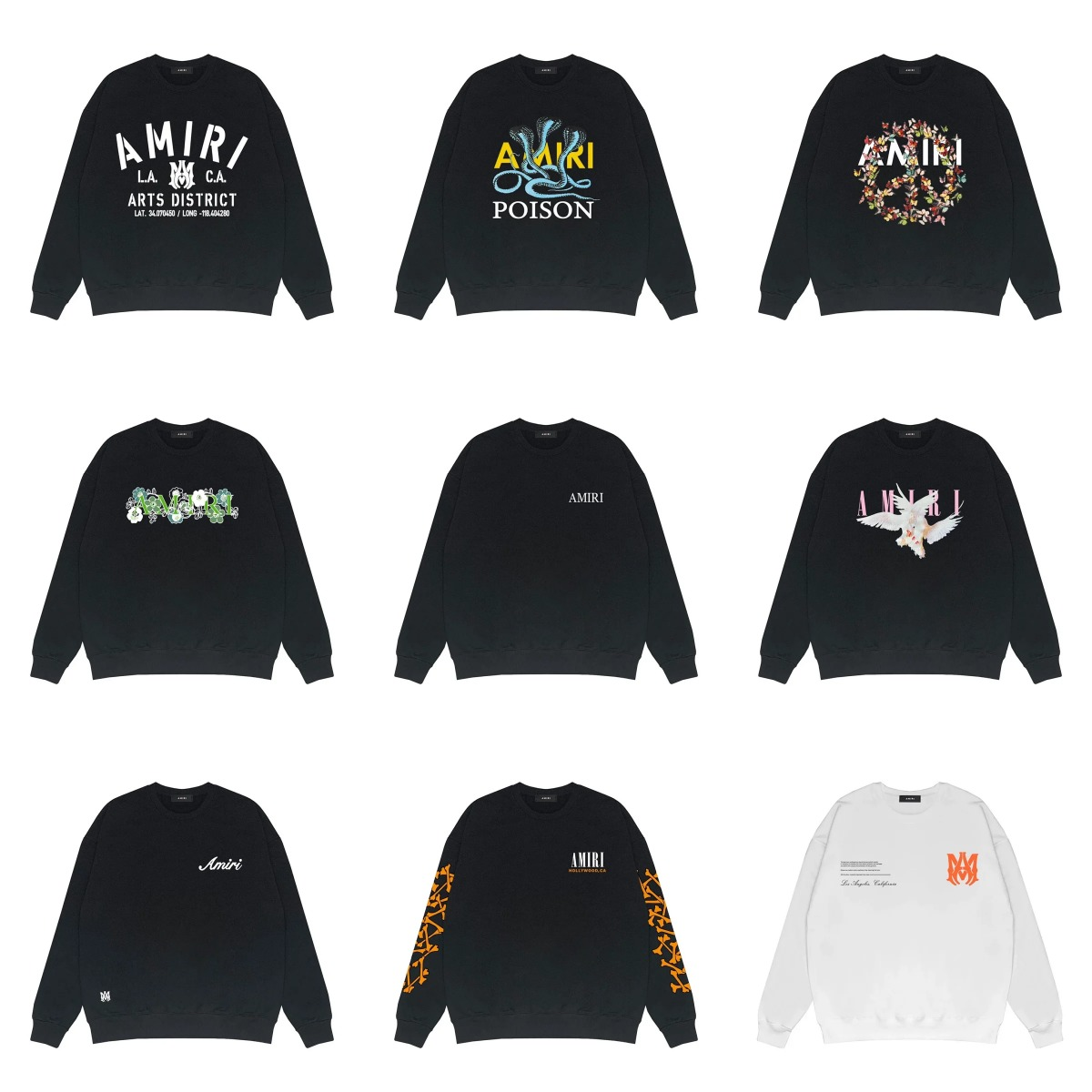 Amiri Black Crewneck Sweatshirt