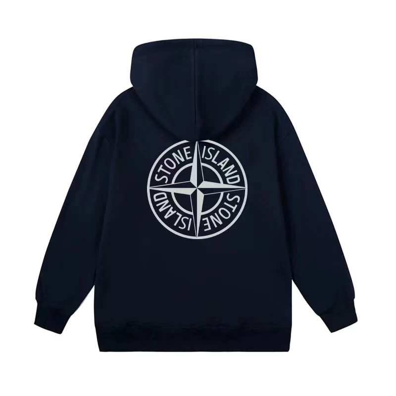 Stone Island Navy Hooded Sweatshirt