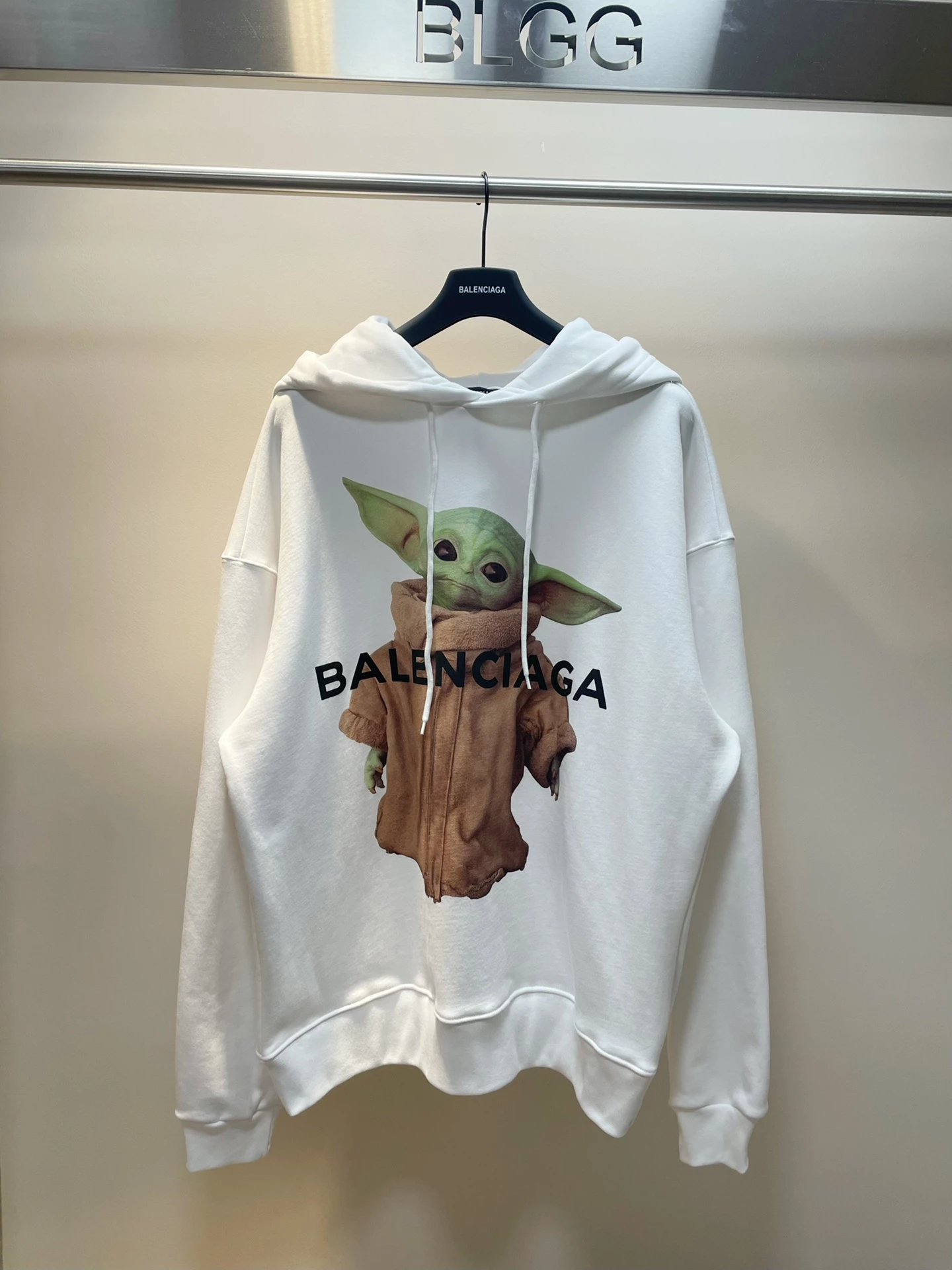 Balenciaga White Baby Yoda Hoodie