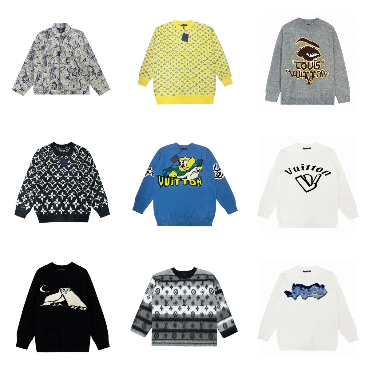 Louis Vuitton Grey Knit Sweater with Eye Logo