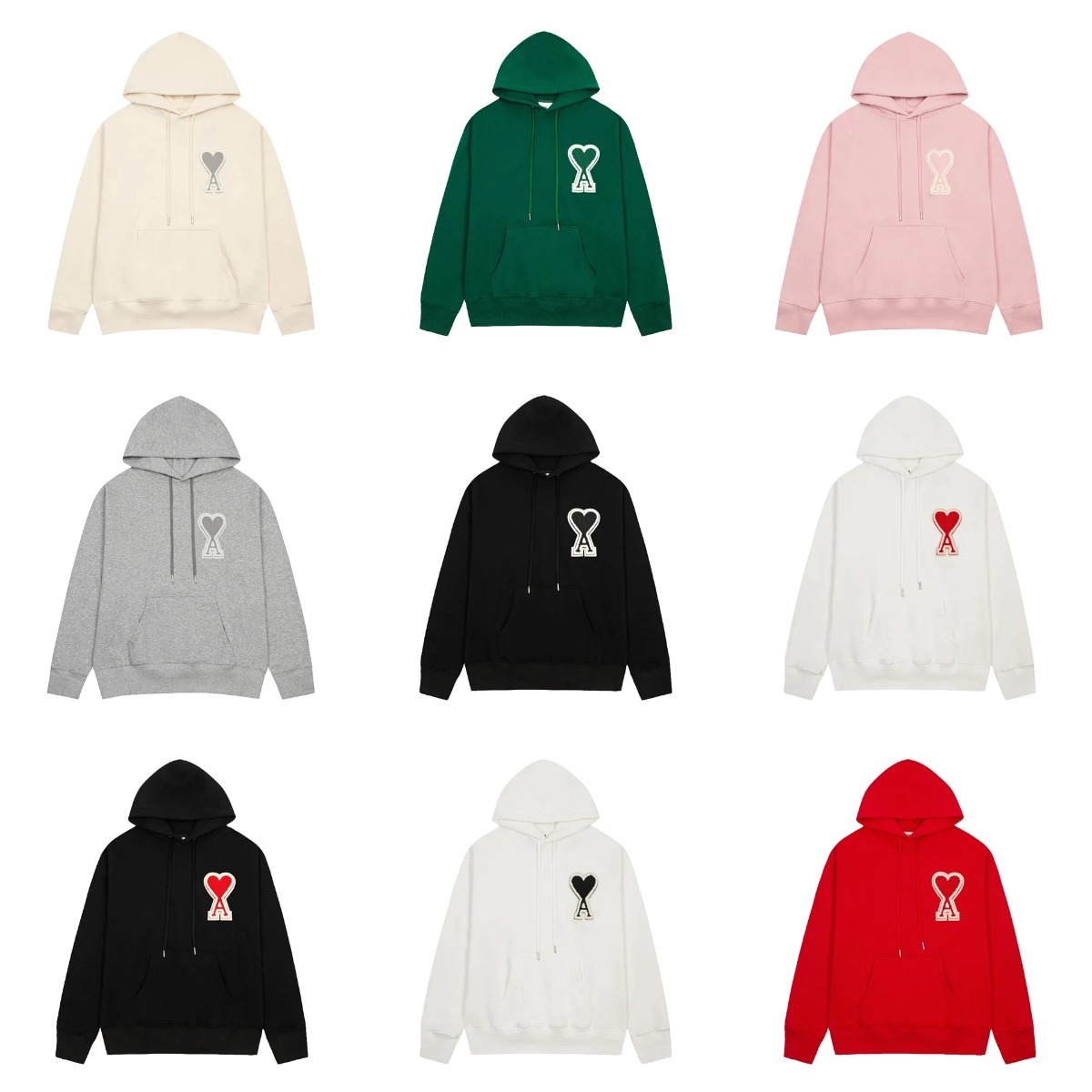 Ami Paris Hooded Sweatshirt in Various Colors