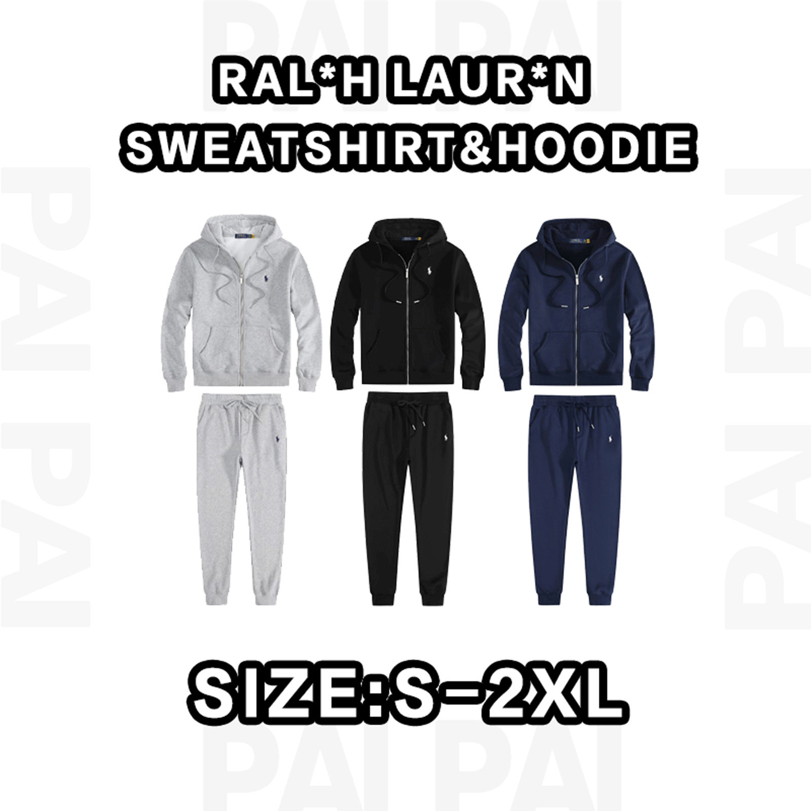 Ralph Lauren Grey Sweatshirt & Hoodie Set