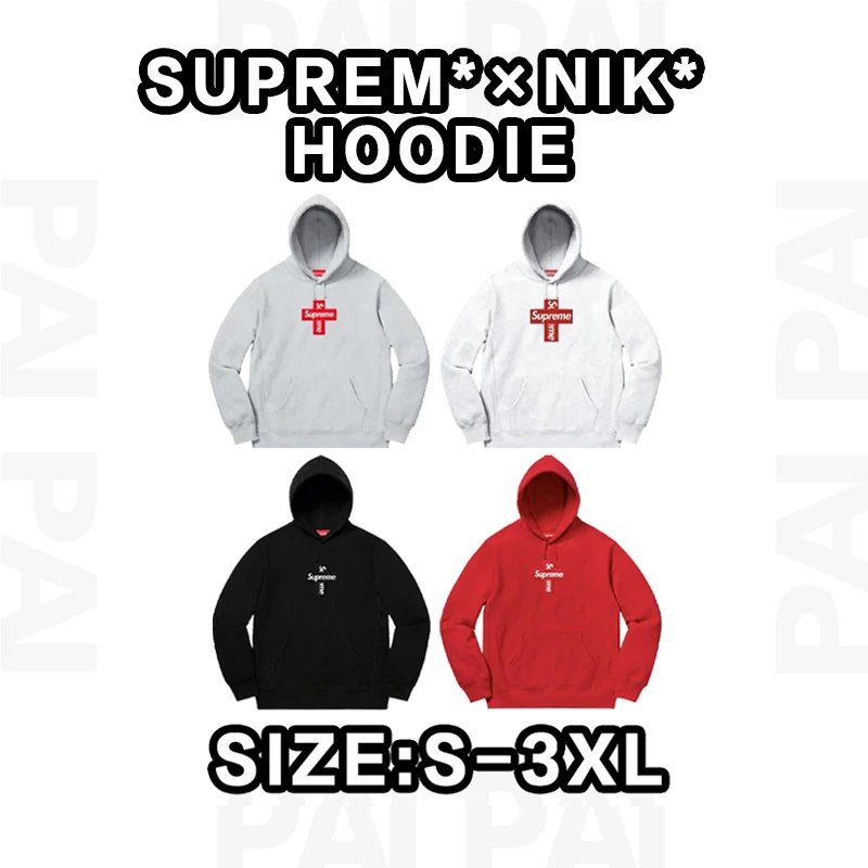 SupremexNik Hoodie in Grey, White, Black, and Red