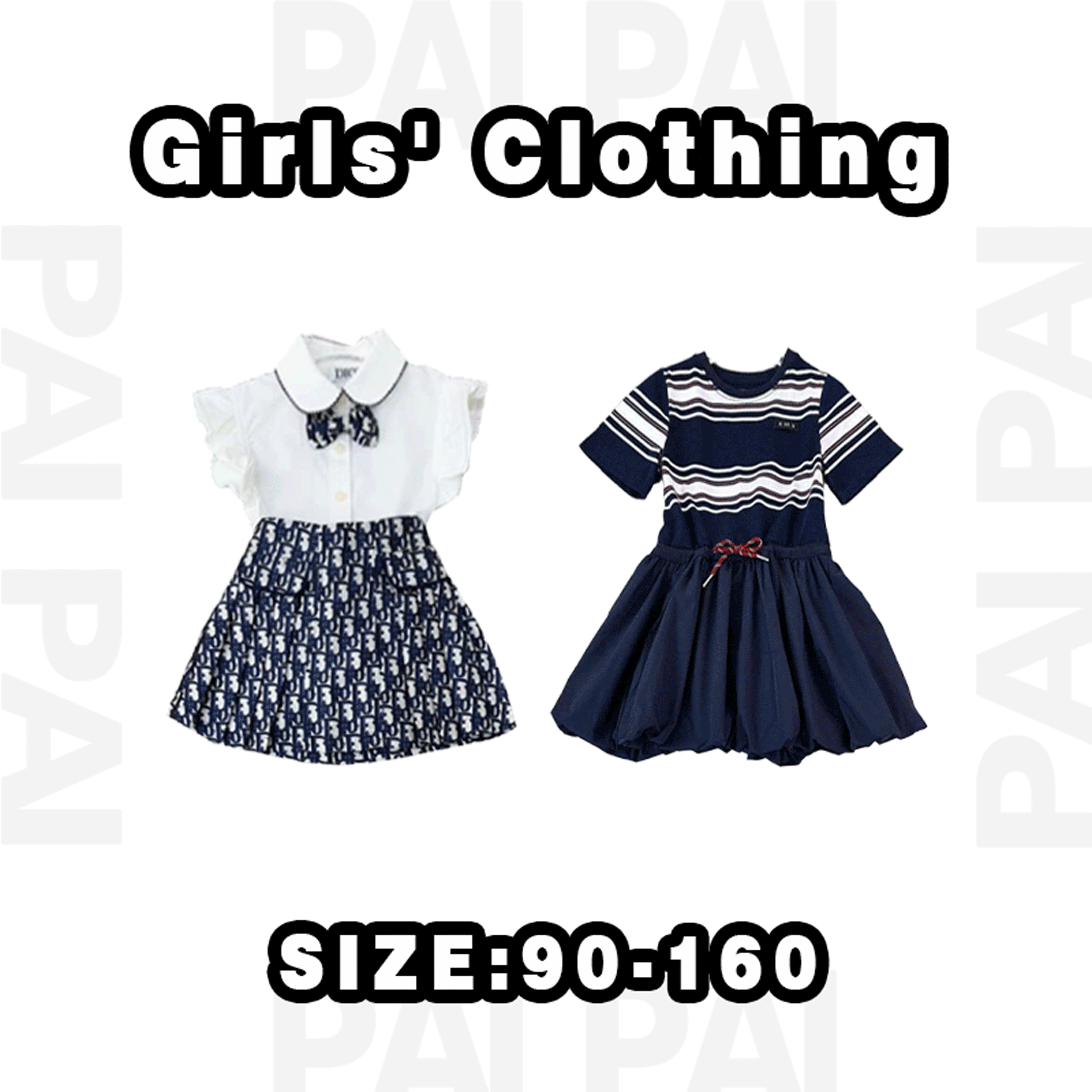 Dior Blue and White Girls' Dress Set