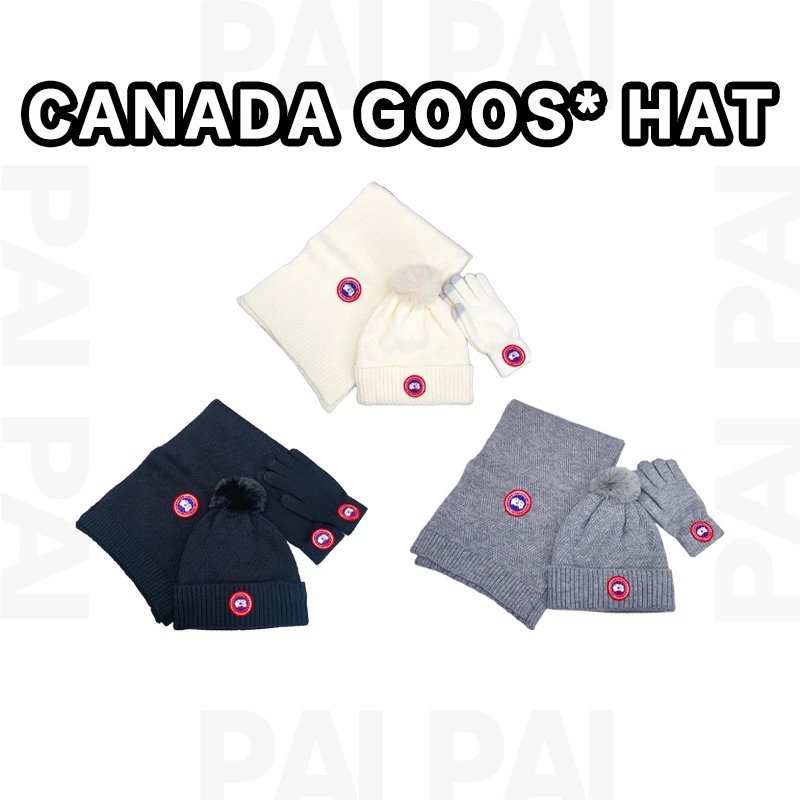 Canada Goose Beanie, Scarf, and Gloves Set