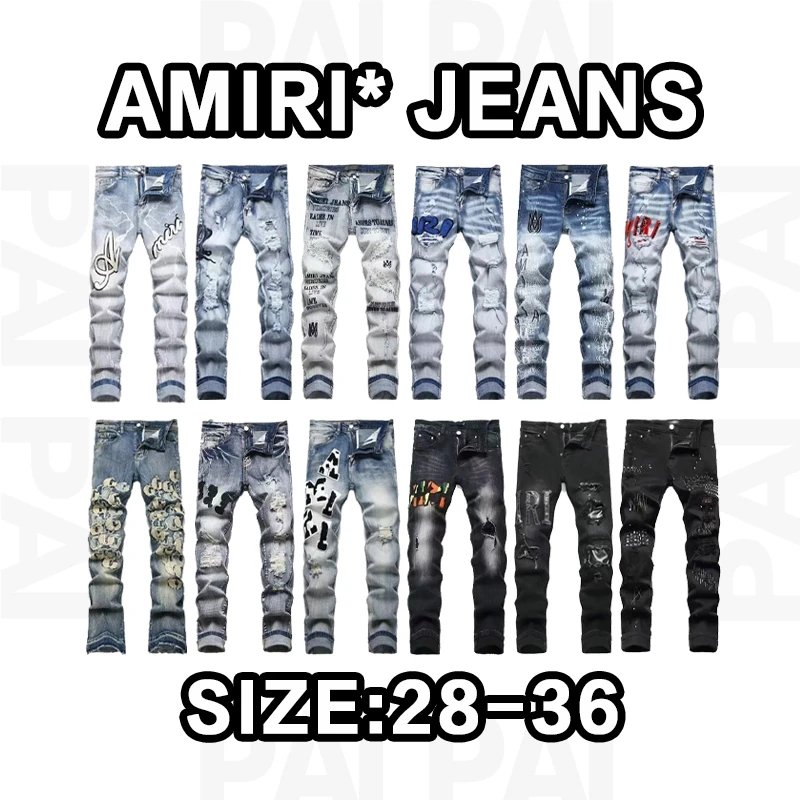 Amiri Jeans Slim Fit Distressed Blue/Black