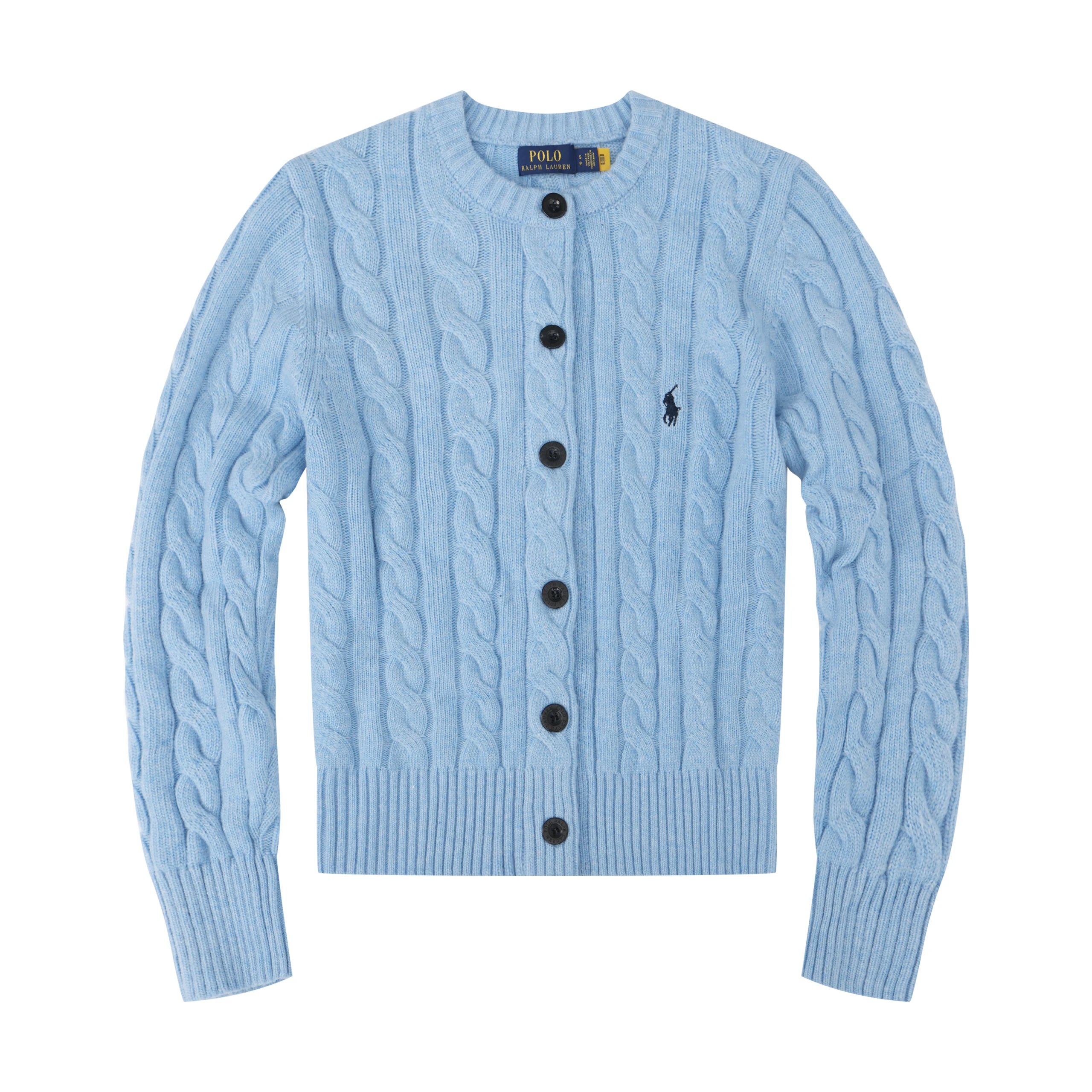Ralph Lauren Light Blue Cable Knit Cardigan