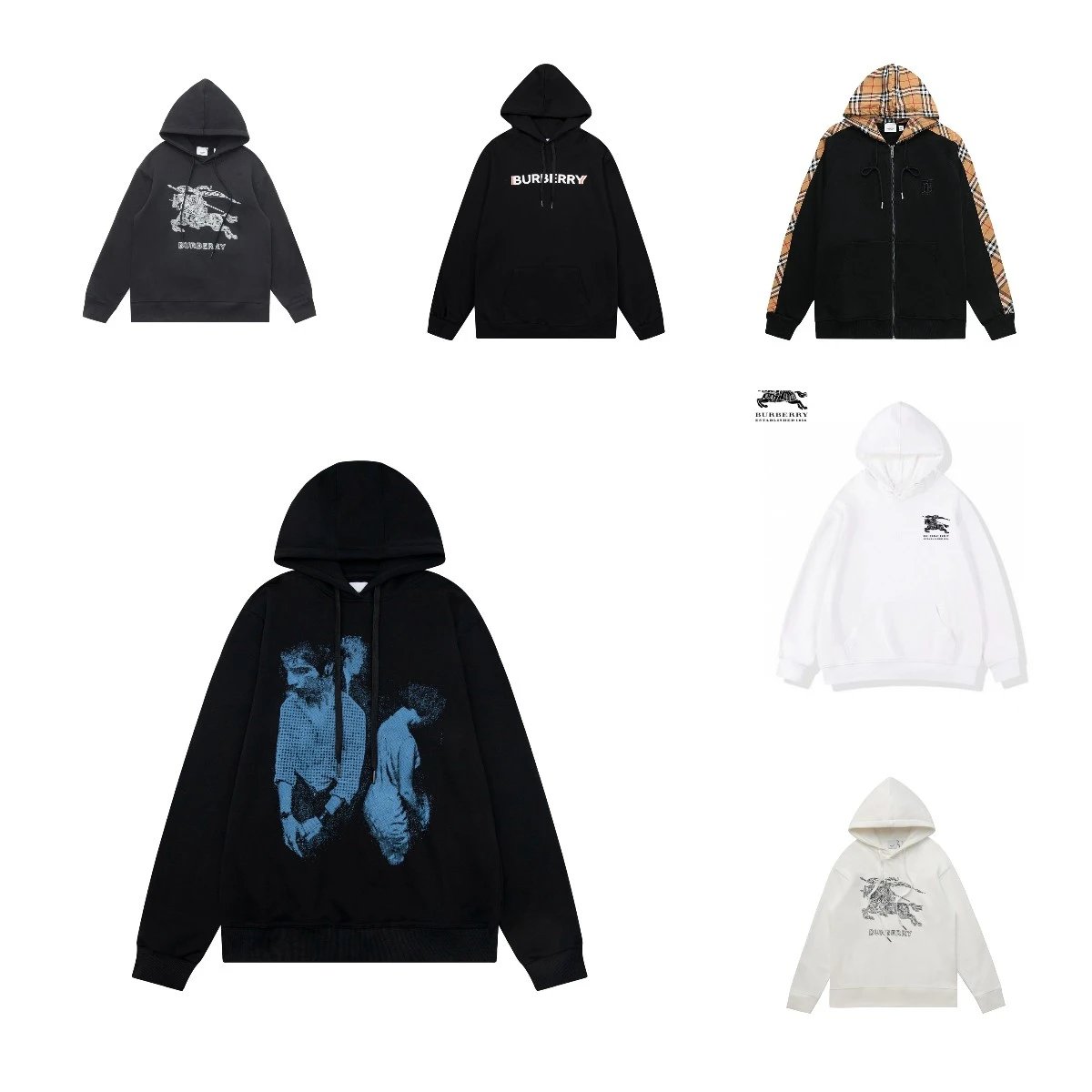 Burberry Black Graphic Hoodie and Other Styles