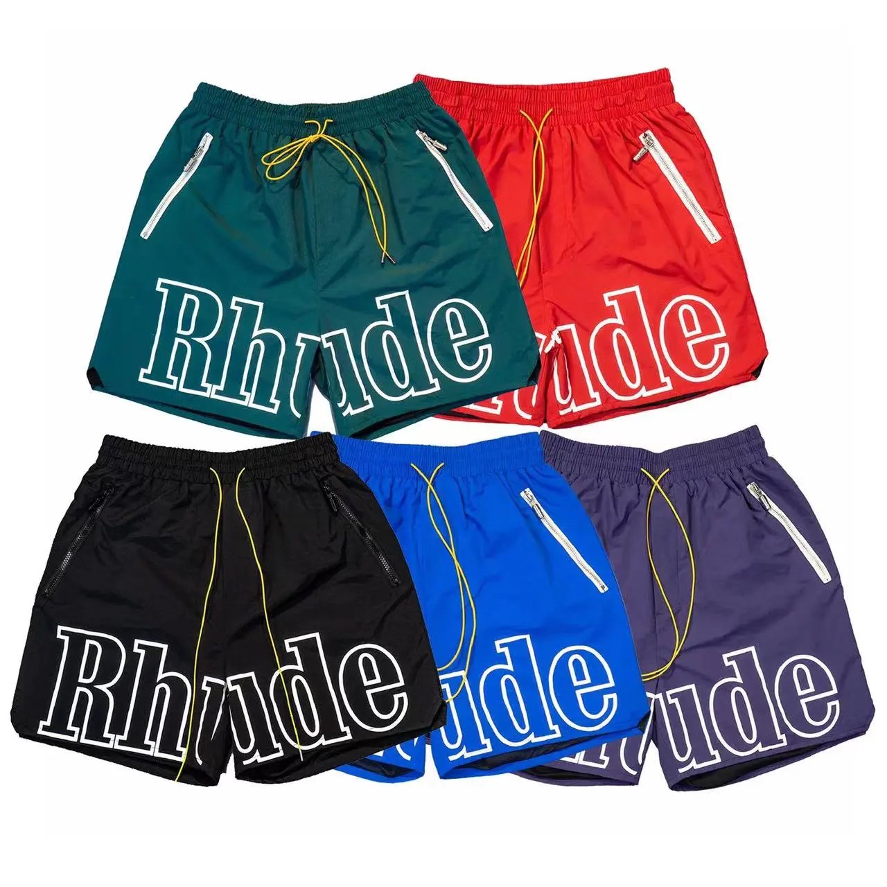 Rhude Colorblock Zipper Shorts