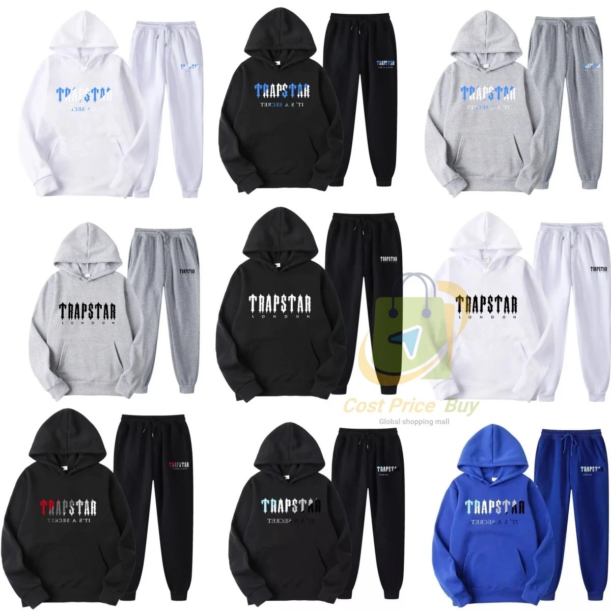 Trapstar Hoodie and Sweatpants Set in Various Colors