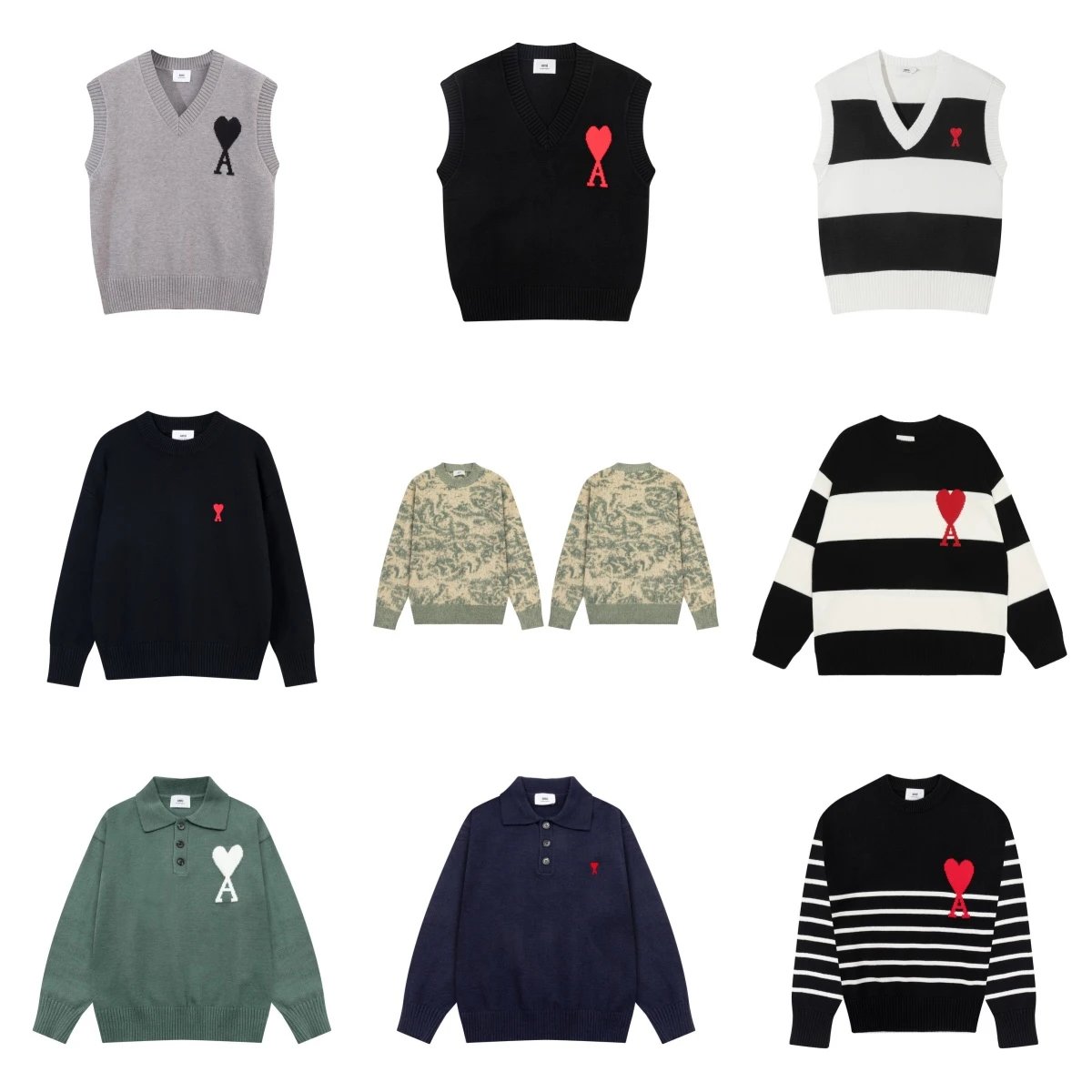 Ami Paris Color Block Sweater Set