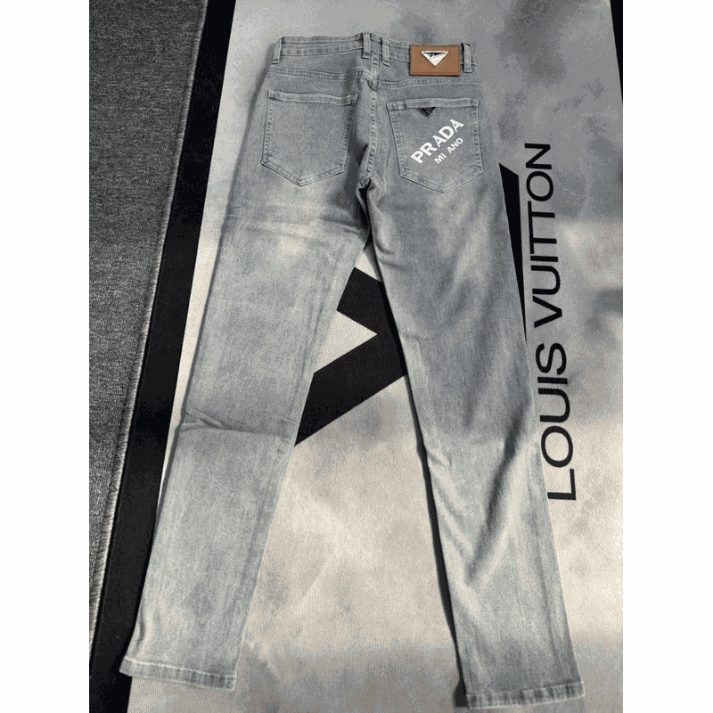 Prada Light Grey Straight Leg Jeans