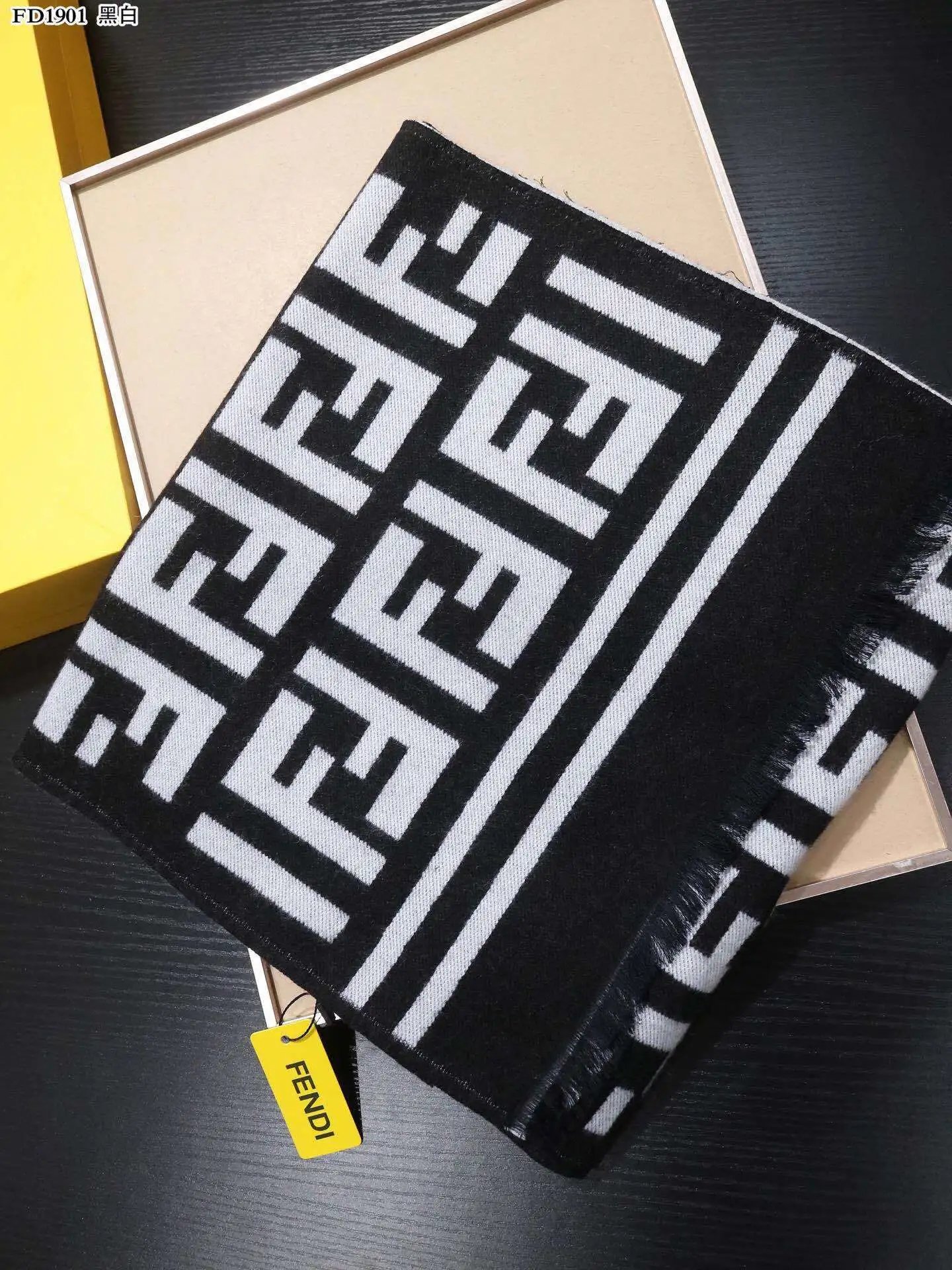 Fendi Black and White Scarf