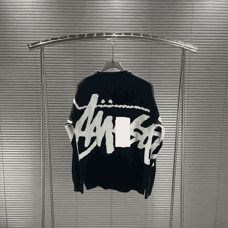 Stussy Black Graphic Knit Sweater