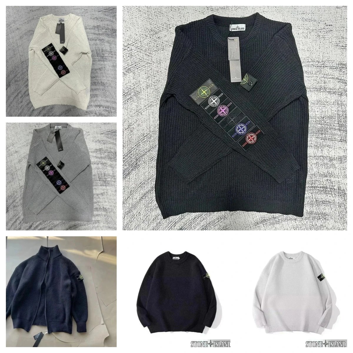 Stone Island Black Crewneck Sweater