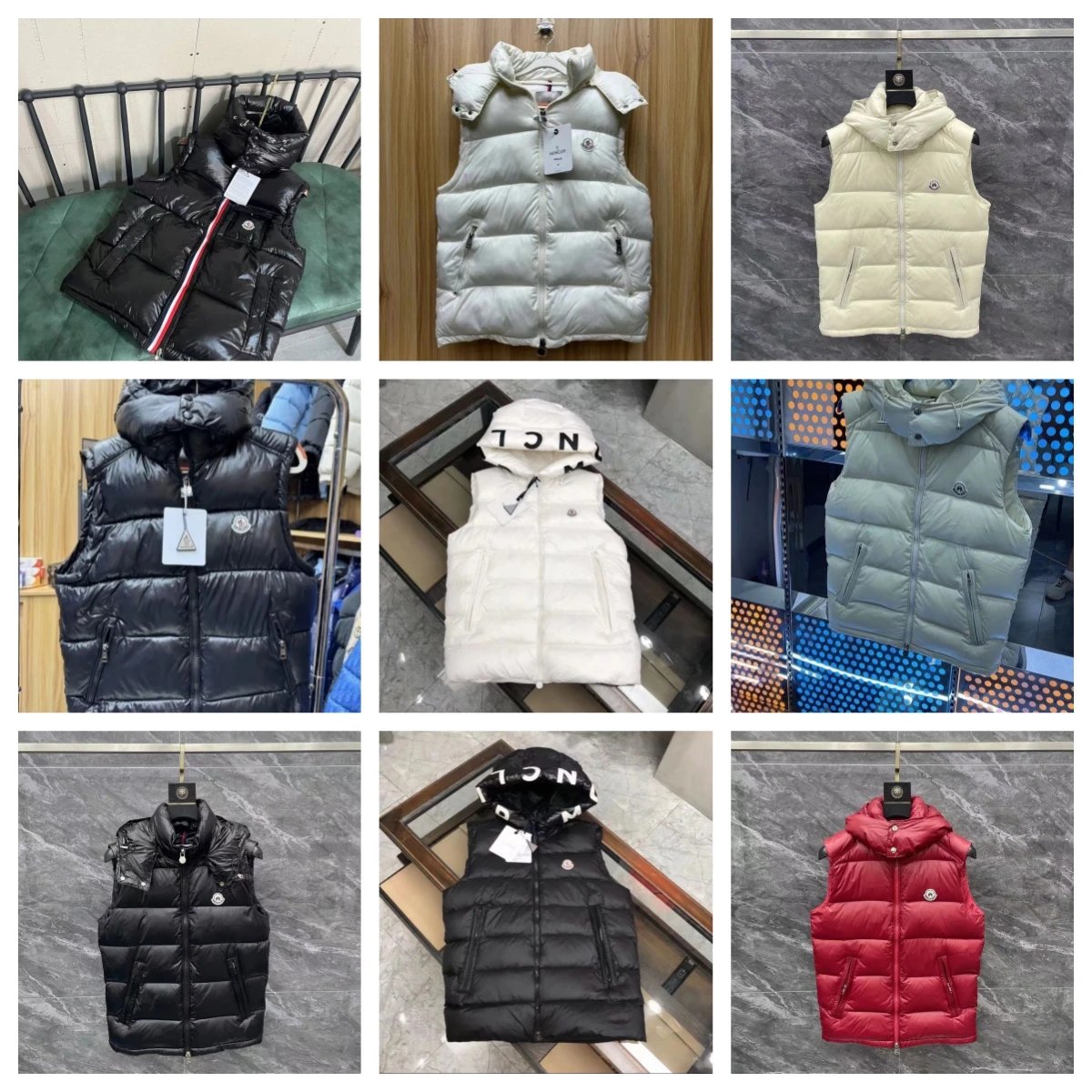 Moncler Black Hooded Puffer Vest