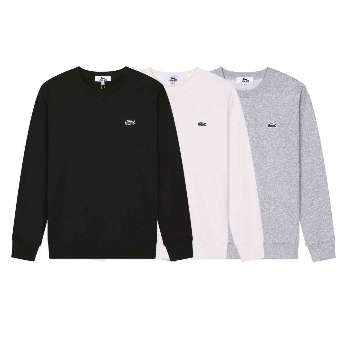 Lacoste Black White Grey Crewneck Sweatshirt