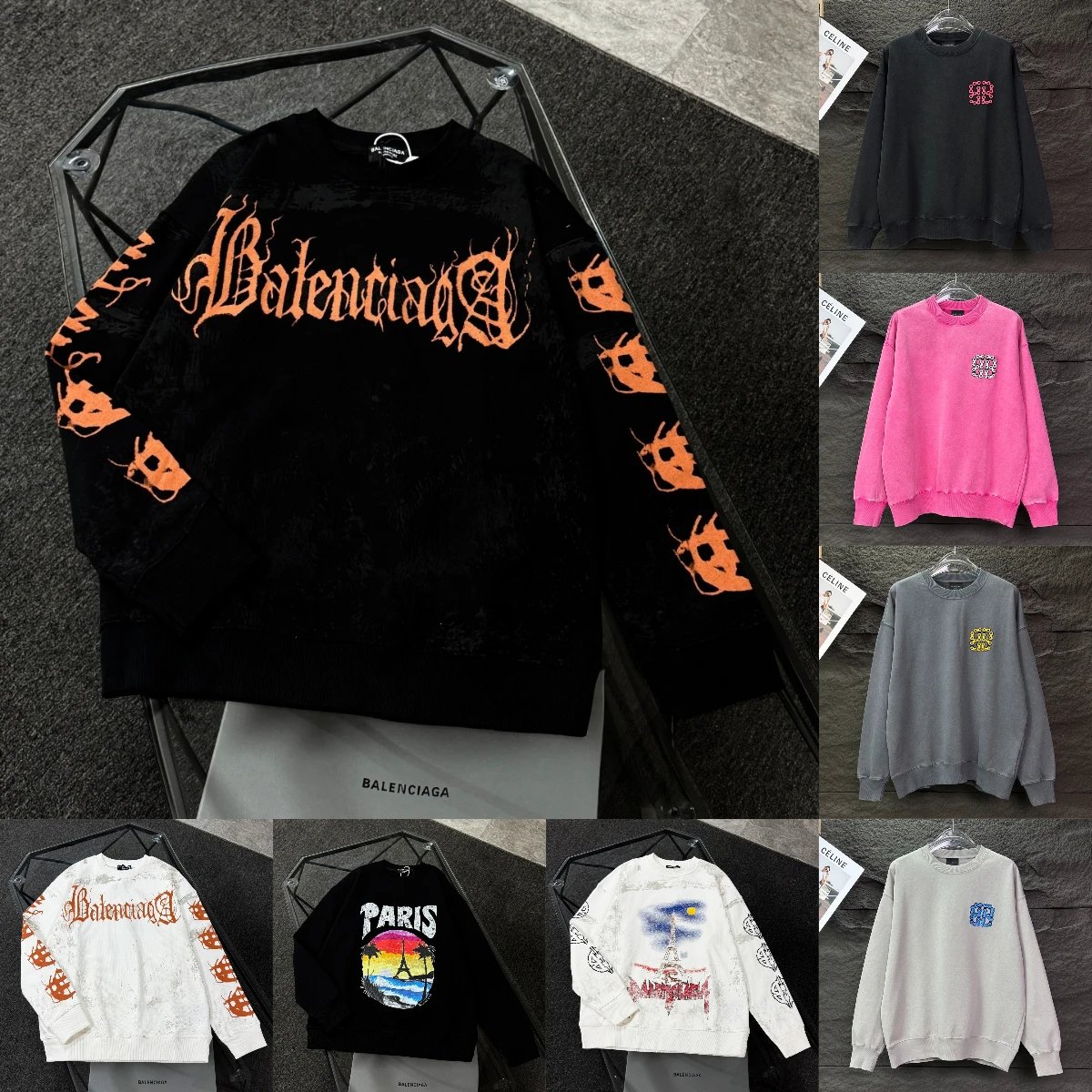 Balenciaga Black Long Sleeve Sweatshirt