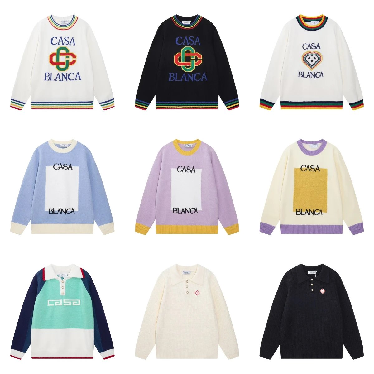Casa Blanca Colorblock Knit Sweater and Polo Set