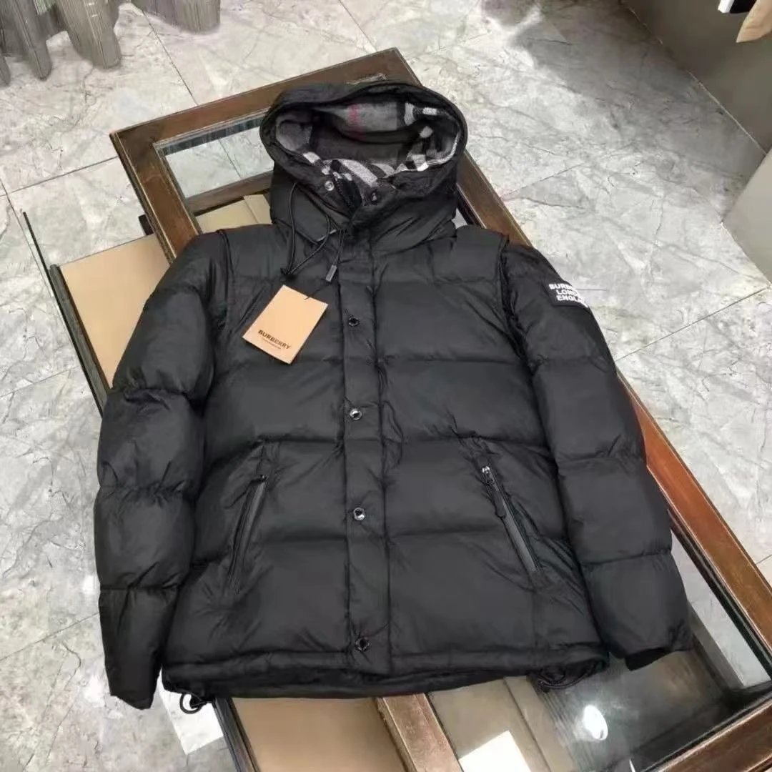 Burberry Black Puffer Jacket with Hood