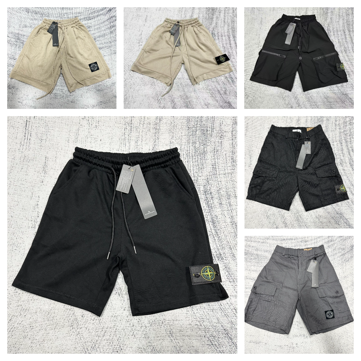 Stone Island Black Cargo Shorts