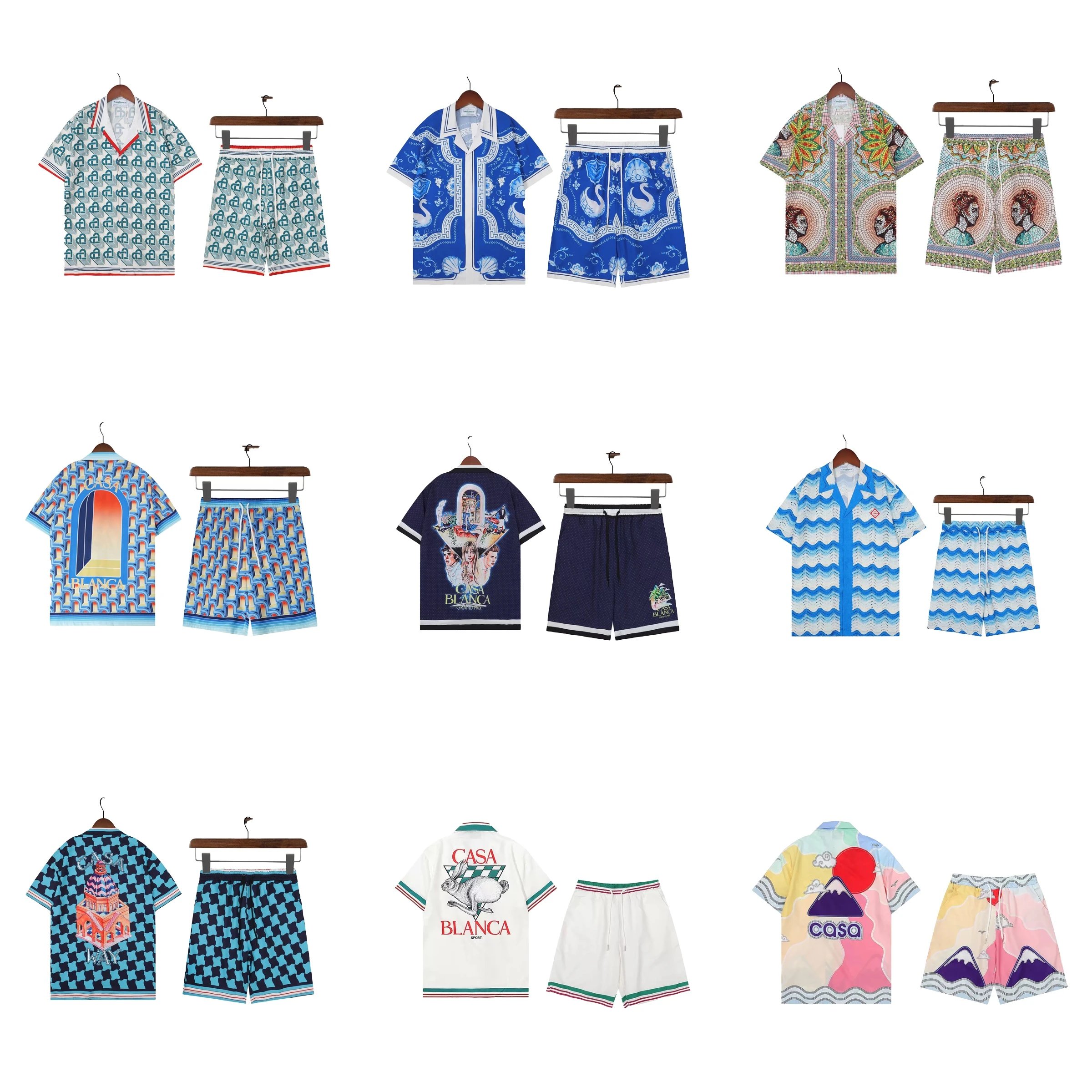 Casa Blanca Blue Short Sleeve Shirt and Shorts Set