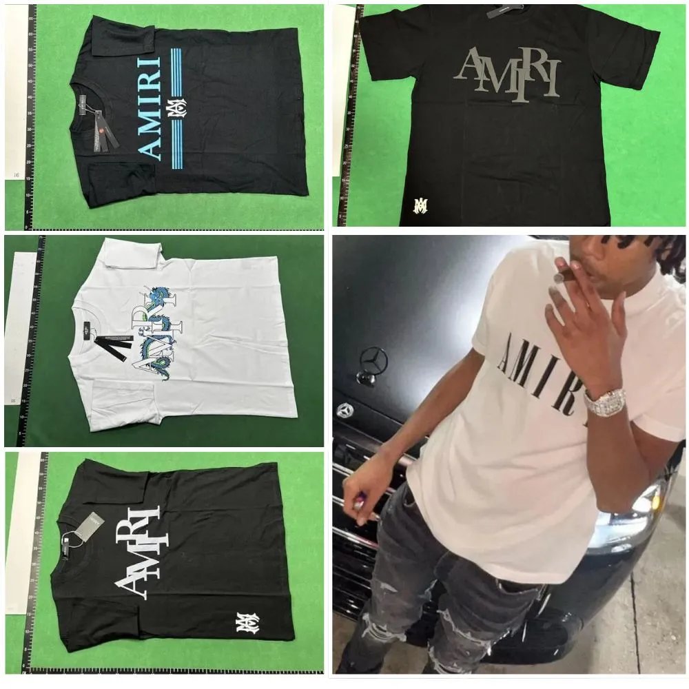 Amiri Black and White Short Sleeve T-Shirts