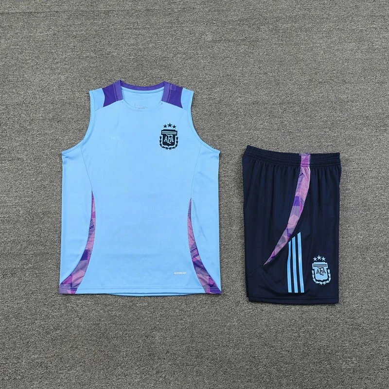 Adidas Light Blue and Navy Soccer Kit