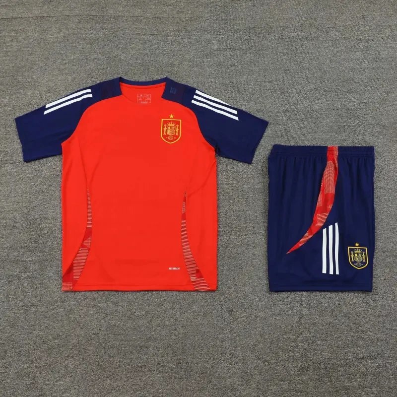 Spain Red and Blue Soccer Jersey Set
