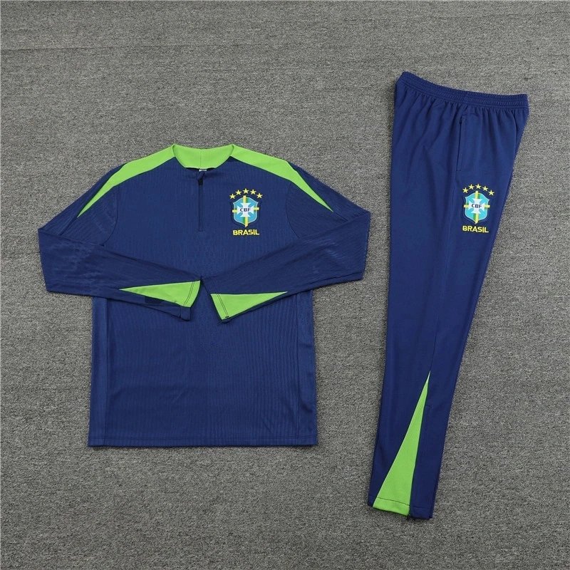 Brazil Blue and Green Long Sleeve Tracksuit Set